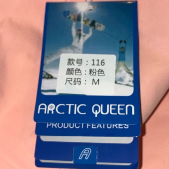 Artic Queen Peach/Blush Snow Ski Ski pants with Suspenders - Picture 6 of 7